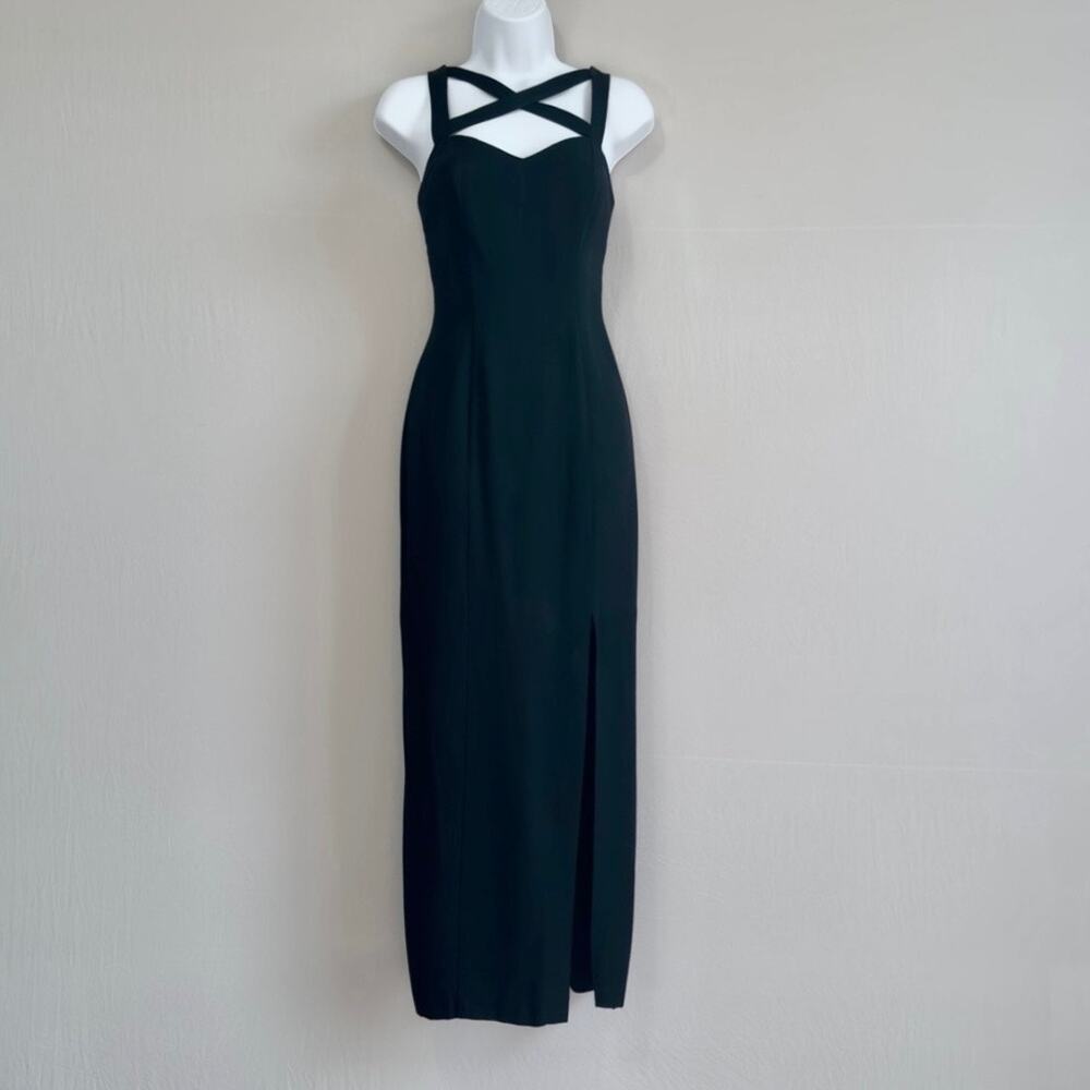 BLONDIE & ME Evening Vintage Black Tea Length Dress Size 3 Small